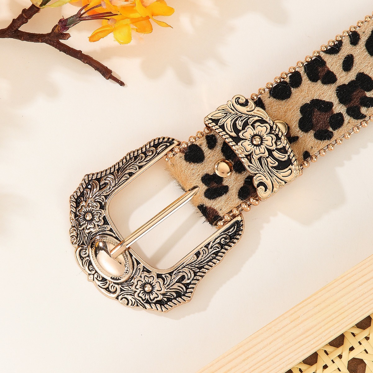 Fashion Women Rhinestone Buckle Wide Belt - Image 3