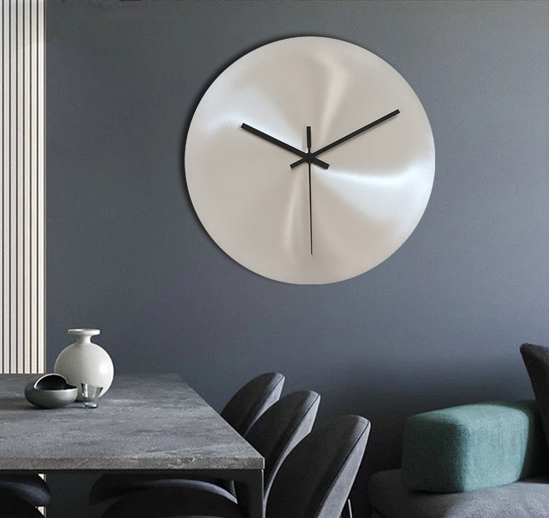 Industrial Style Silver Living Room Wall Clock - Image 7
