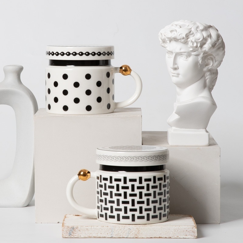 B&W Polka Dot Hepburn Ceramic Mug