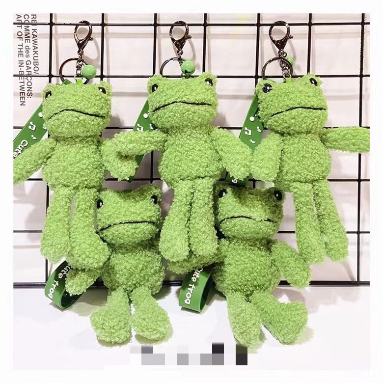 Green Plush Frog Doll Keychain Pendant - Image 4