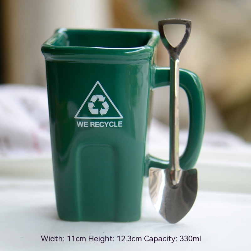 Square Trash Can Ceramic Mug - Image 3