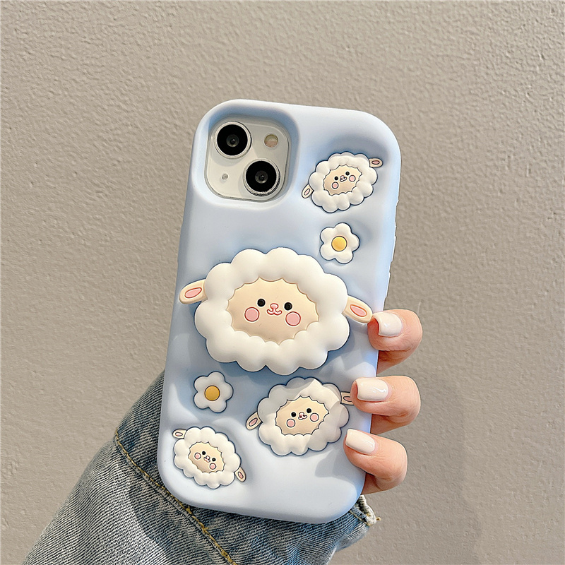 Cartoon Sheep Stand Phone Case - Image 3