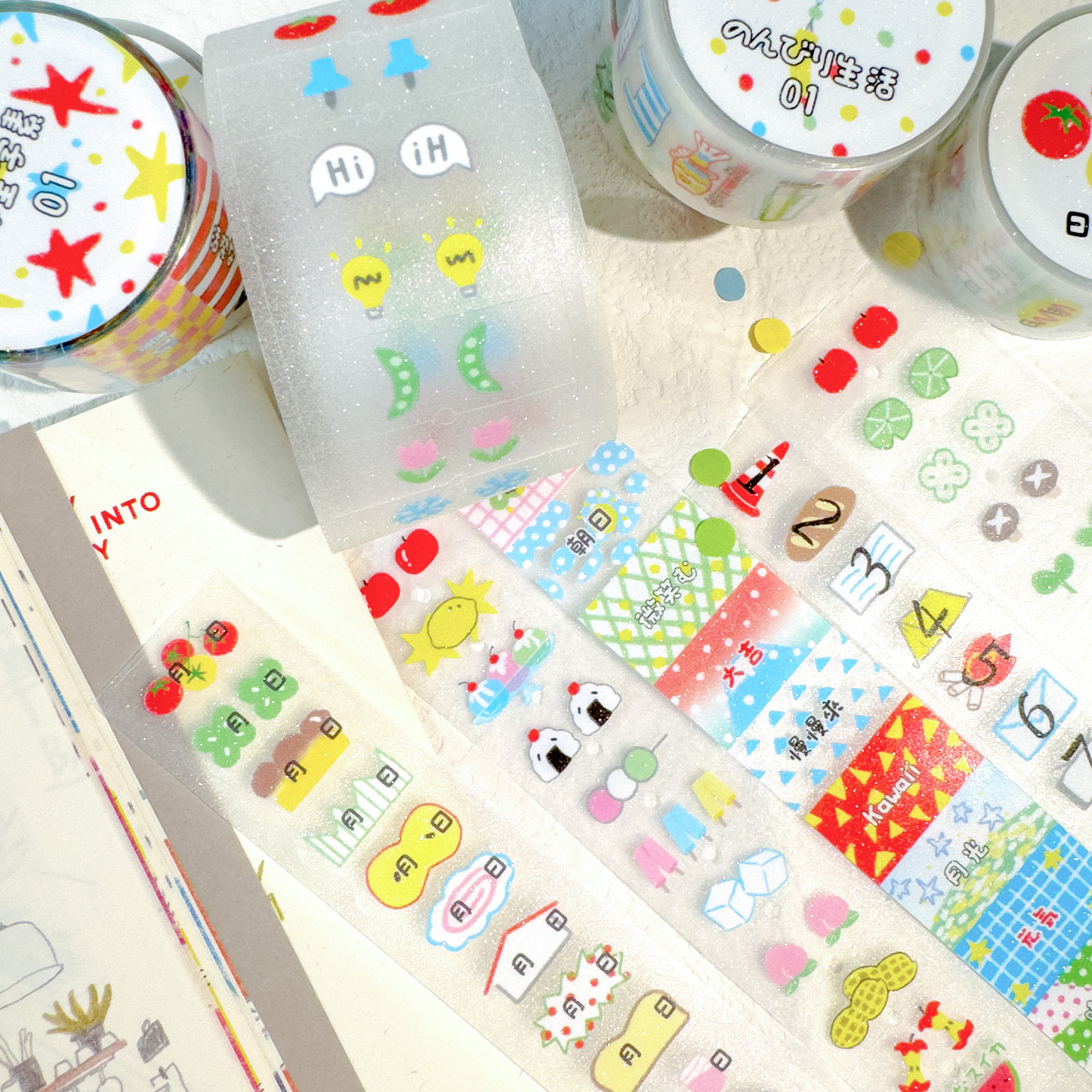 Multiple Materials Pet Journal Tape Stickers