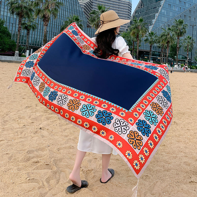 Ethnic Style Outdoor Walking Sun Block Shawl