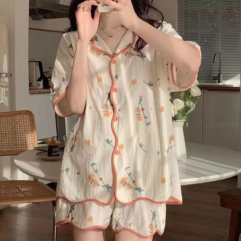 Women's Casual Short Sleeve Cute Loungewear Suit