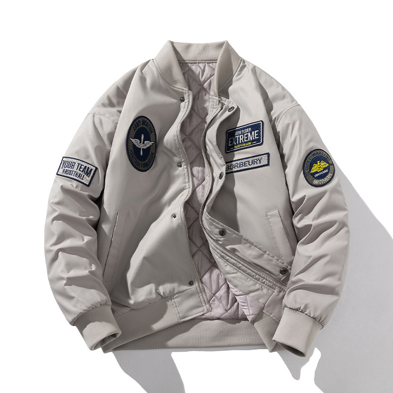 Embroidery Bomber Jacket Coat