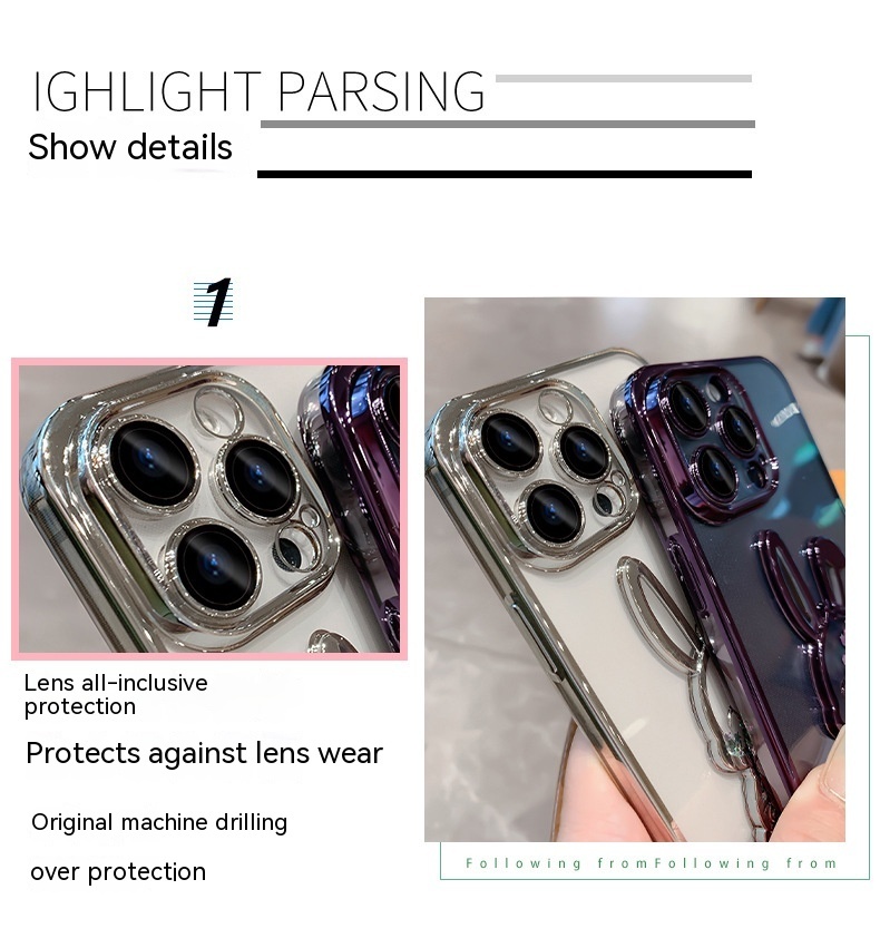 Plastic Electroplating Lens Protector Phone Case - Image 8