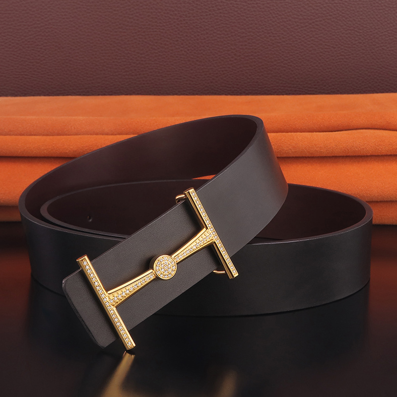 Simple Youth Men's Leather Smooth Buckle Belt - Image 3