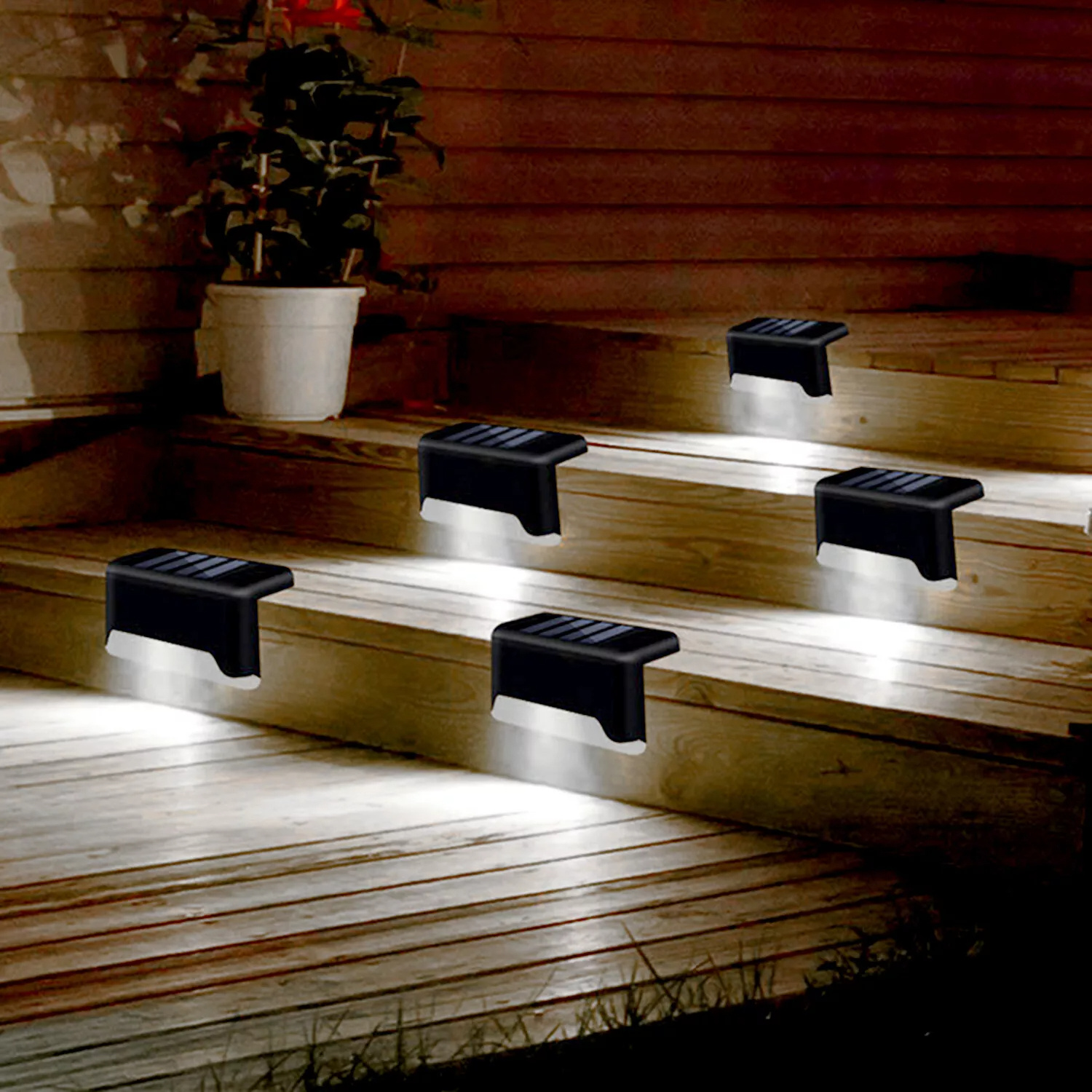 Outdoor 4 Solar LED Bright Deck Lights