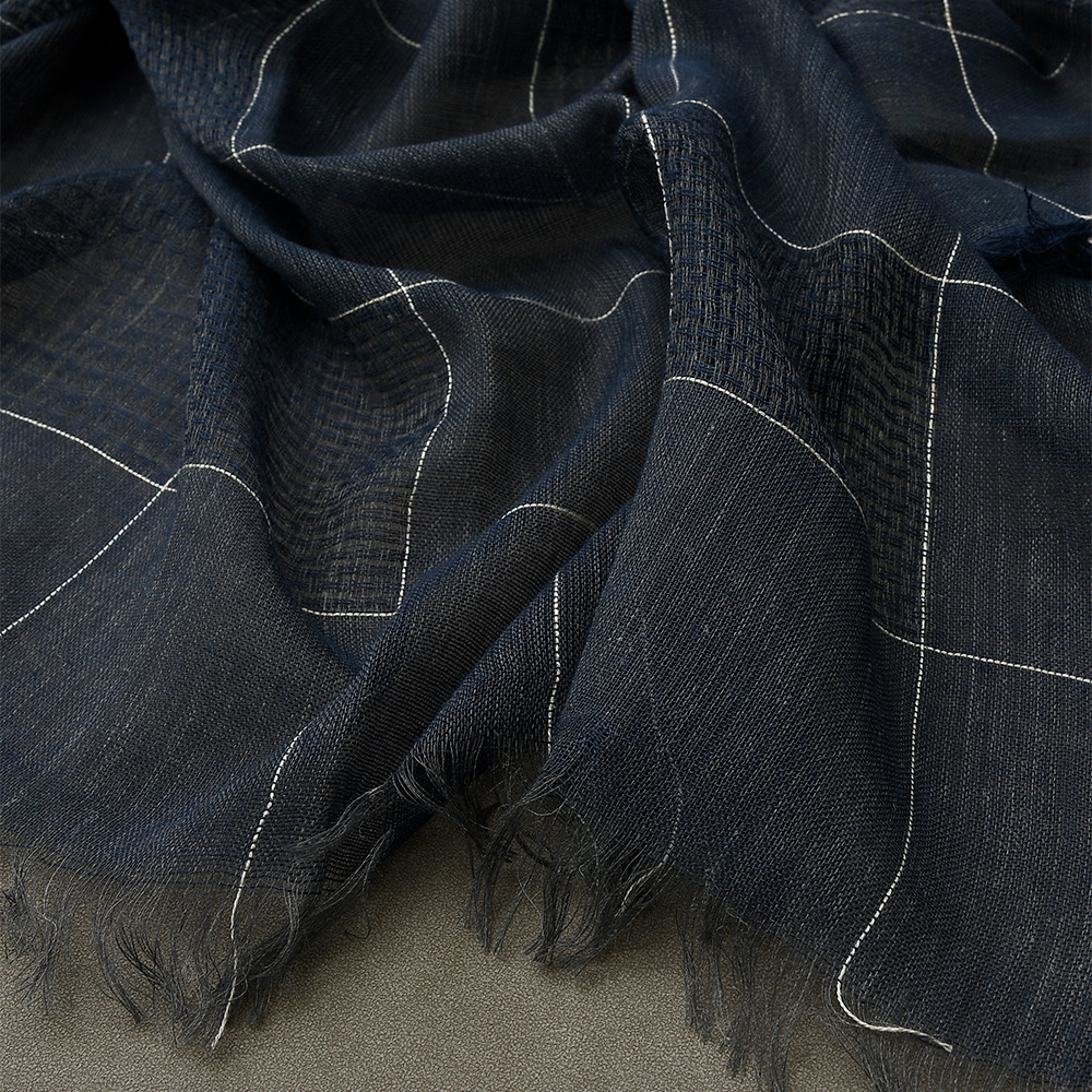 Patchwork Plaid Tassel Scarf - Image 2