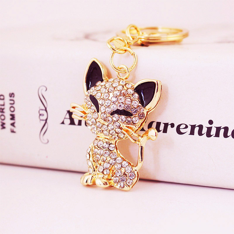 Squinting Cute Fox Animal Alloy Key Chain