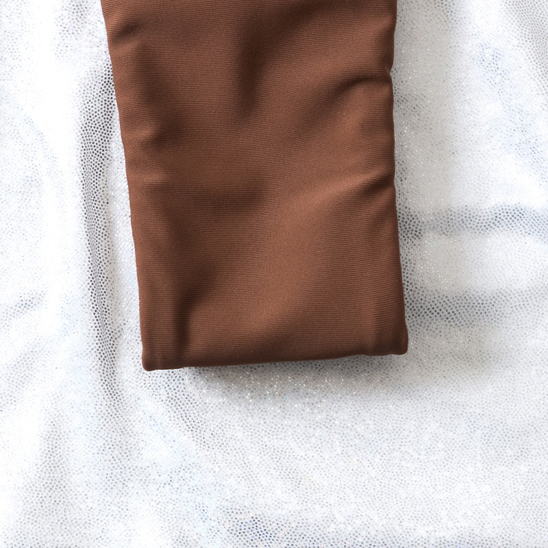 Solid Color Double-Layer Fabric Split Swimsuit - Image 2