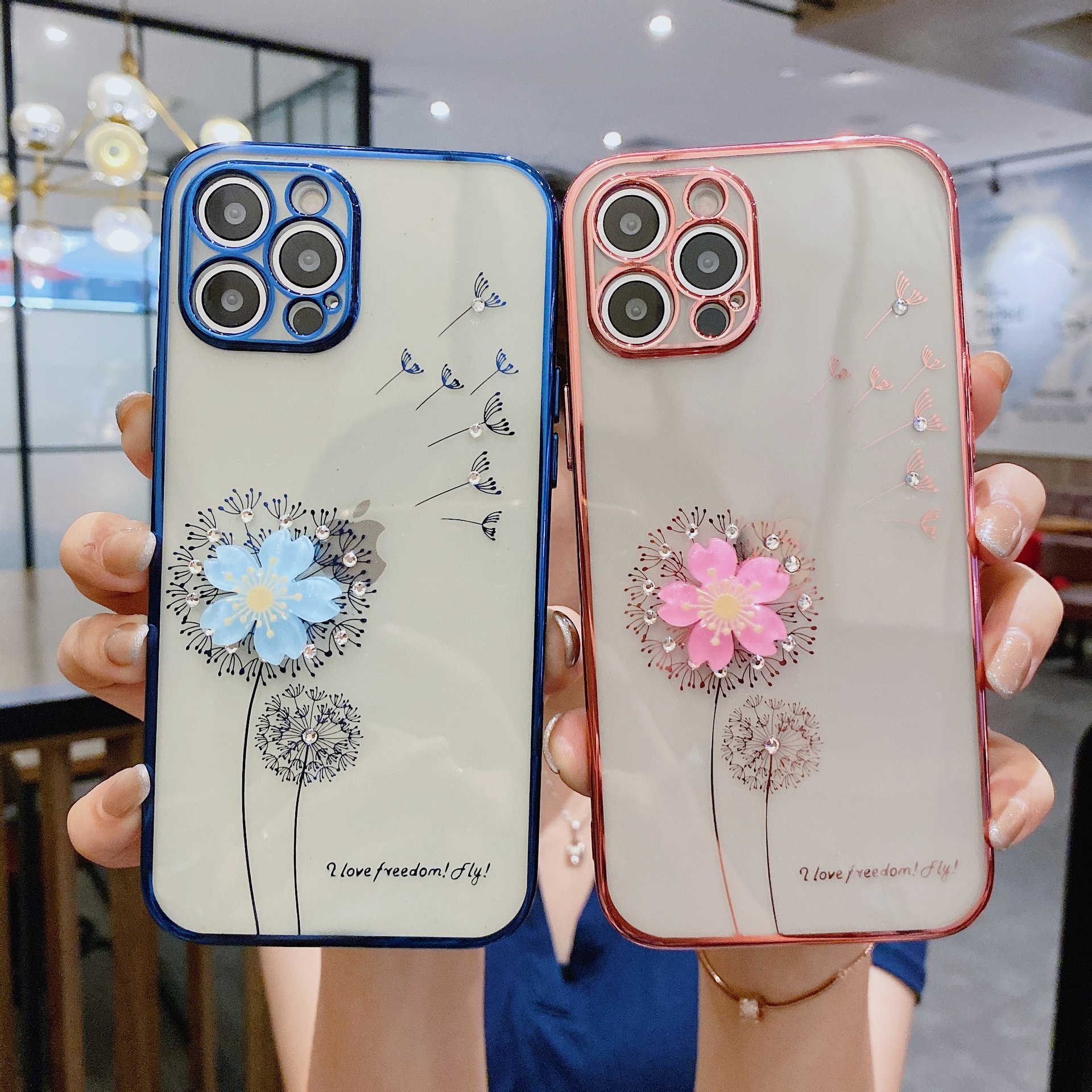 Luxury 3D Cute Flower Spin Holder Phone Case