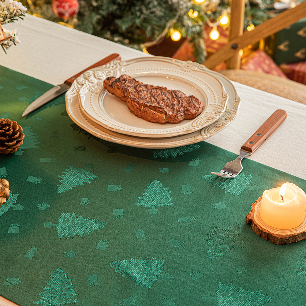 Christmas Jacquard Dark Dining Table Runner - Image 2