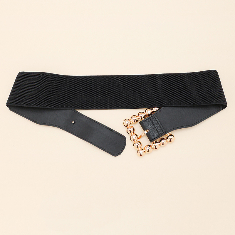 Medium Black Belt With Square Metal Studs For Ladies - Image 2