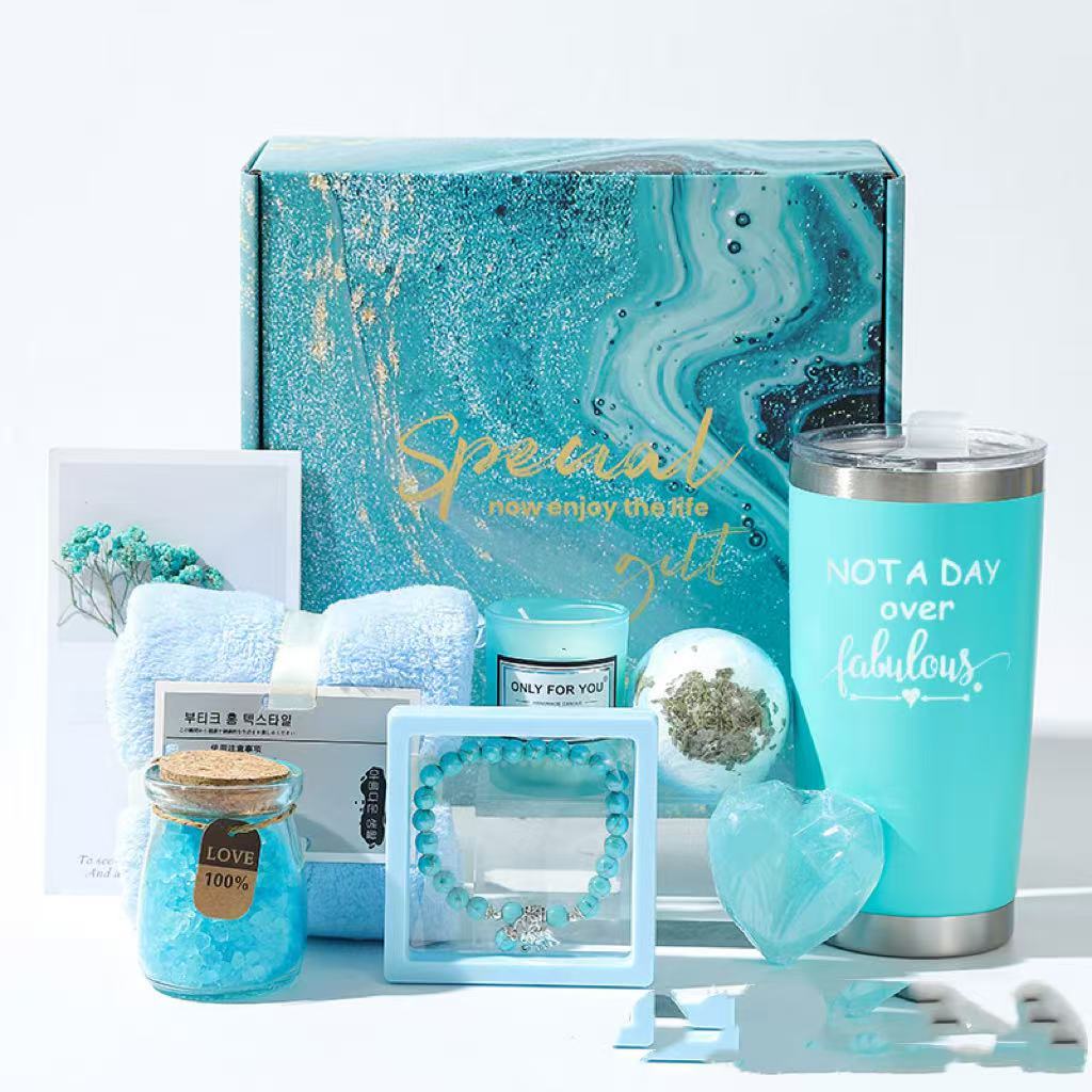 Blue Lady Aromatherapy Candle Bath Gift Suit