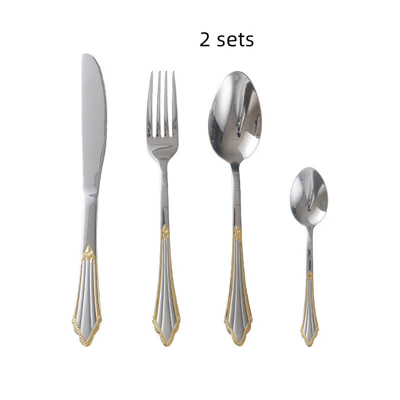 Stainless Steel Gold Plated Cutlery Set - Image 2