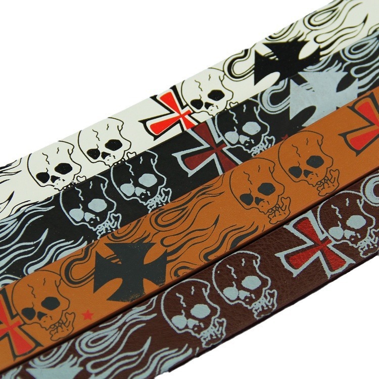 Leather Pin Buckle Men's Skull Casual Belt - Image 2