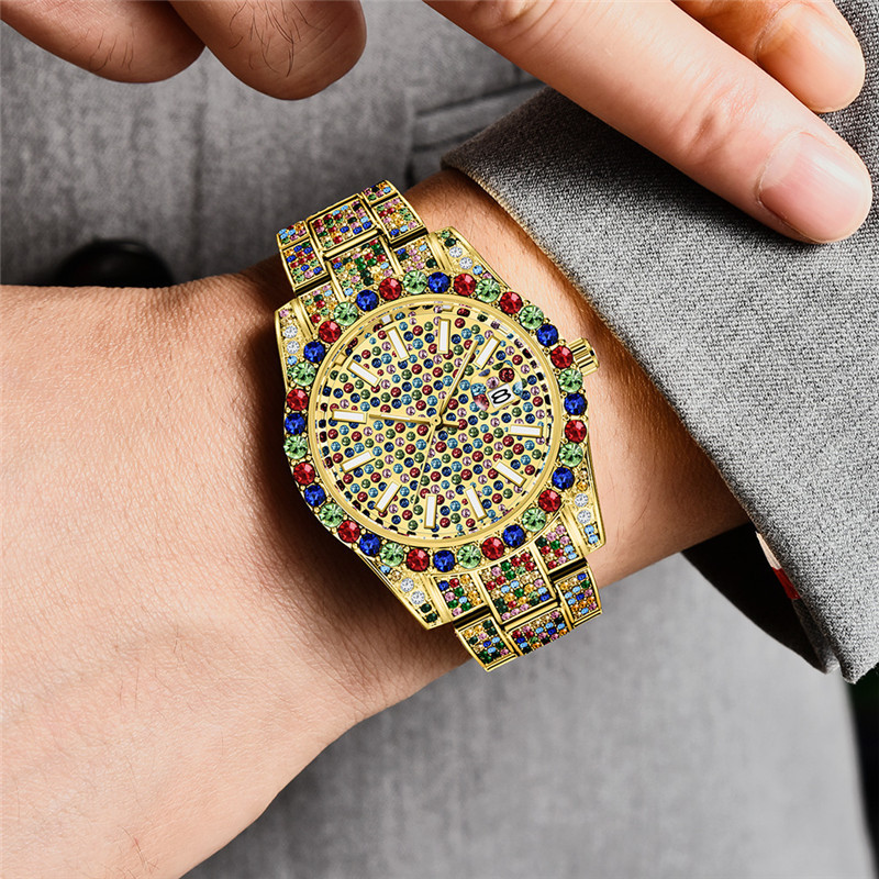 Full Diamond DateHip Hop Men Quartz Watch