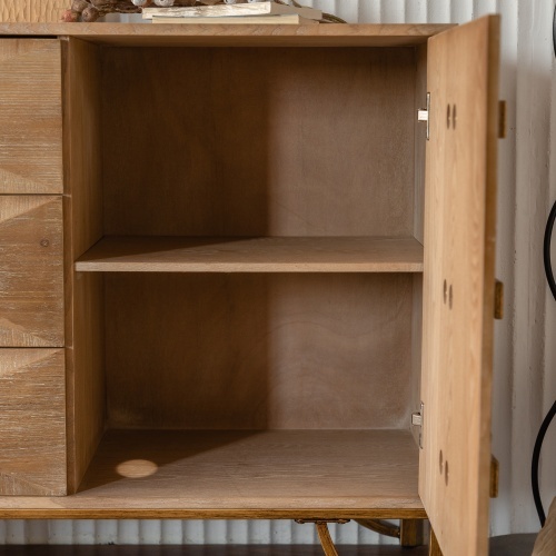 Light Wood 9 Drawers Modern Dressers For Living Room - Image 8