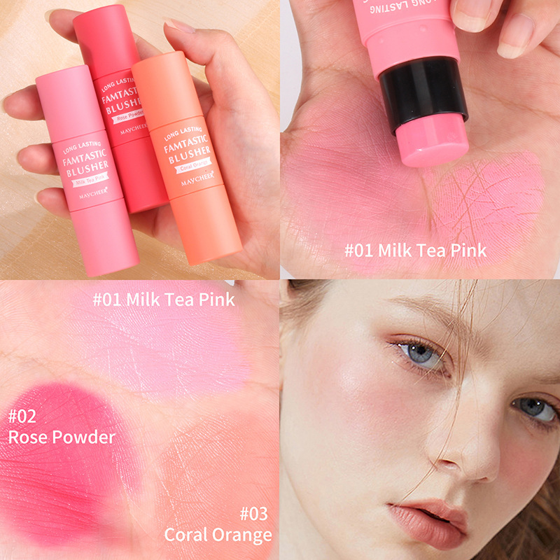 Portable Two-in-one Thin And Glittering Blush Stick - Image 4