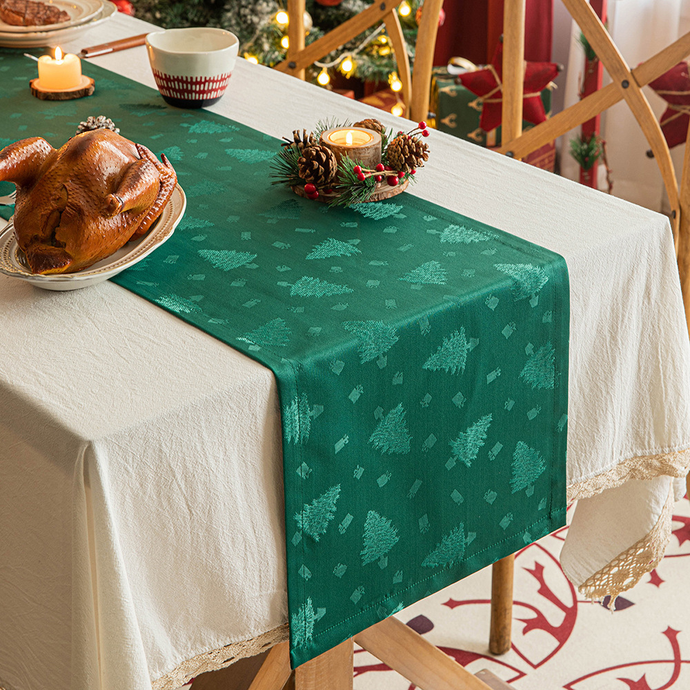 Christmas Jacquard Dark Dining Table Runner - Image 6