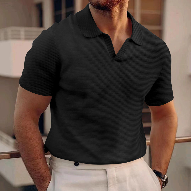 Heavy Waffle Lapels T-Shirt