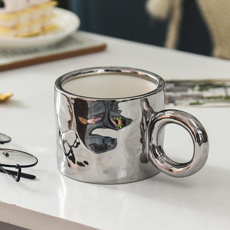 Light Luxury Electroplated Ceramic Coffee Cup - Image 5