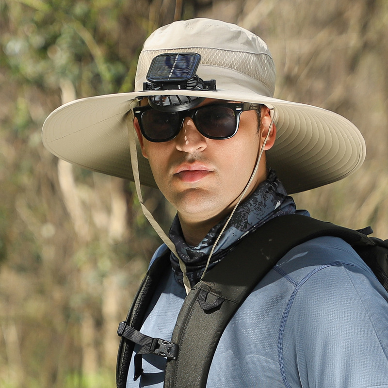 Outdoor Solar Rechargeable Wide Brim Fan Hat - Image 7