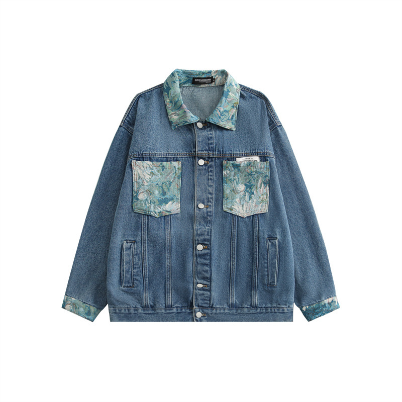 Printed Loose Couple's Denim Jacket - Image 2