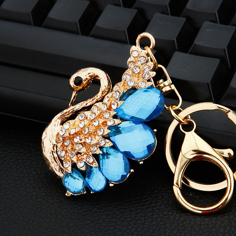 Diamond Crystal Swan Car Key Ring - Image 5