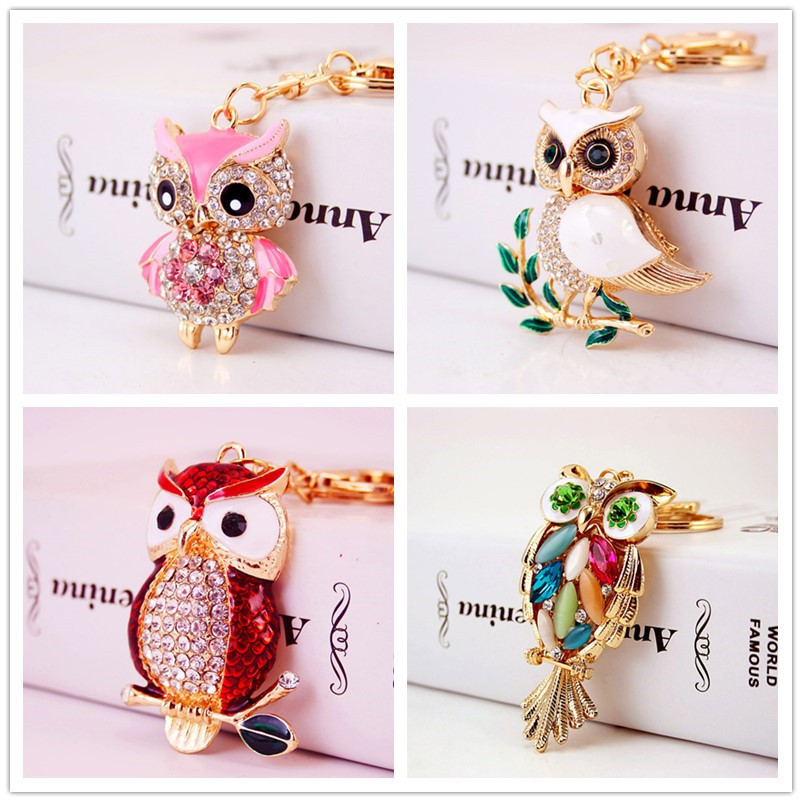Creative Diamond Inlaid Owl Car Keychain Pendant - Image 8