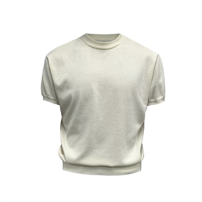 Knitted Slim Fit Cuff-Closing T-Shirt - Image 9