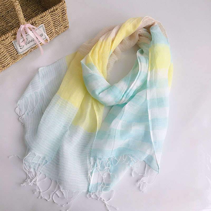 Thin Lightweight Cotton Linen Breathable Scarf