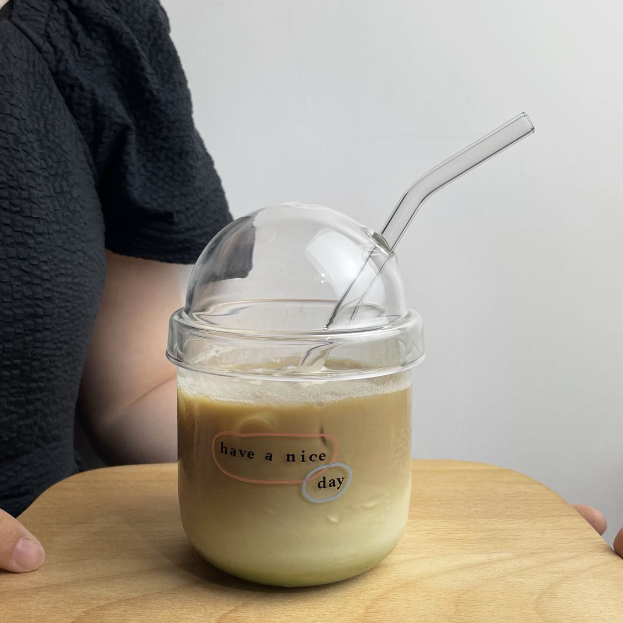 Portable Girl's Straw Cup Glass
