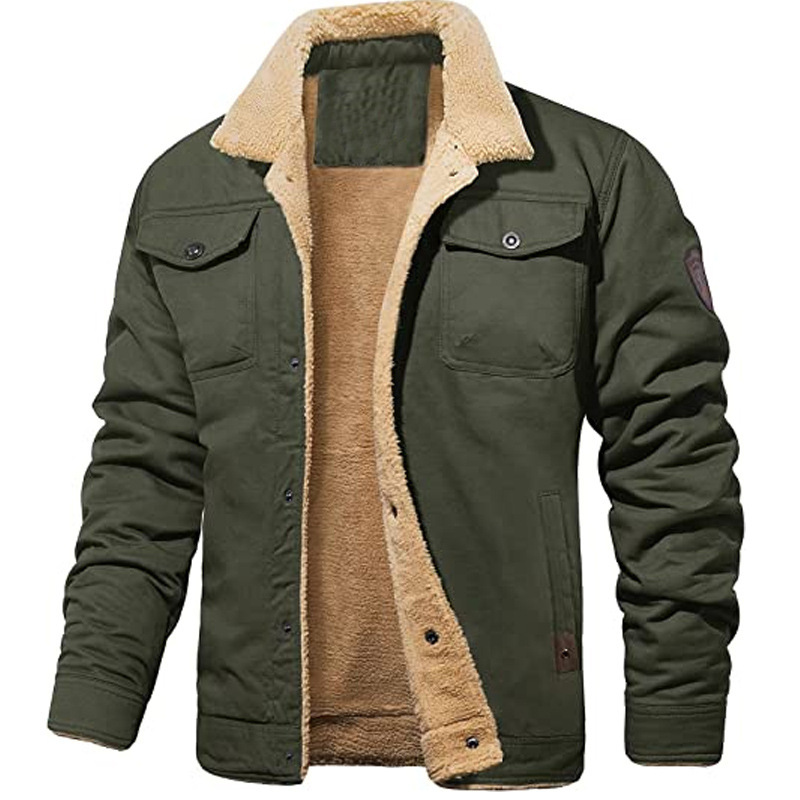 Lapel Military Multi-pocket Jacket Coat - Image 3