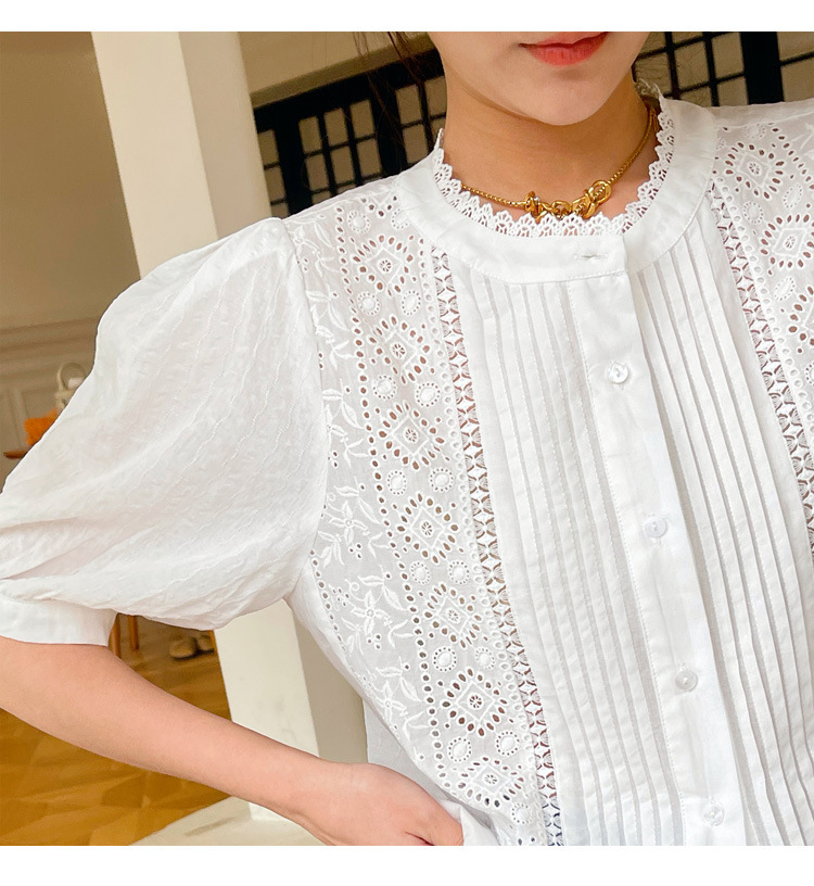 French White Embroidered Shirts - Image 7