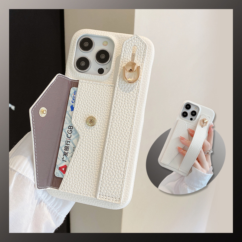Simple Solid Color Wallet Phone Case - Image 6
