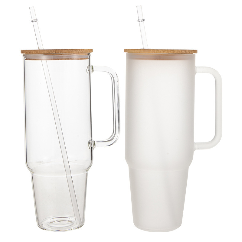 Bamboo Wood Cover Glass Cup Sublimation Straw - Image 4
