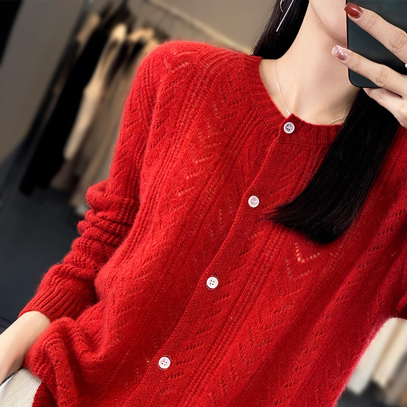 Slimming Cardigan Knitwear Loose Top Coat - Image 5