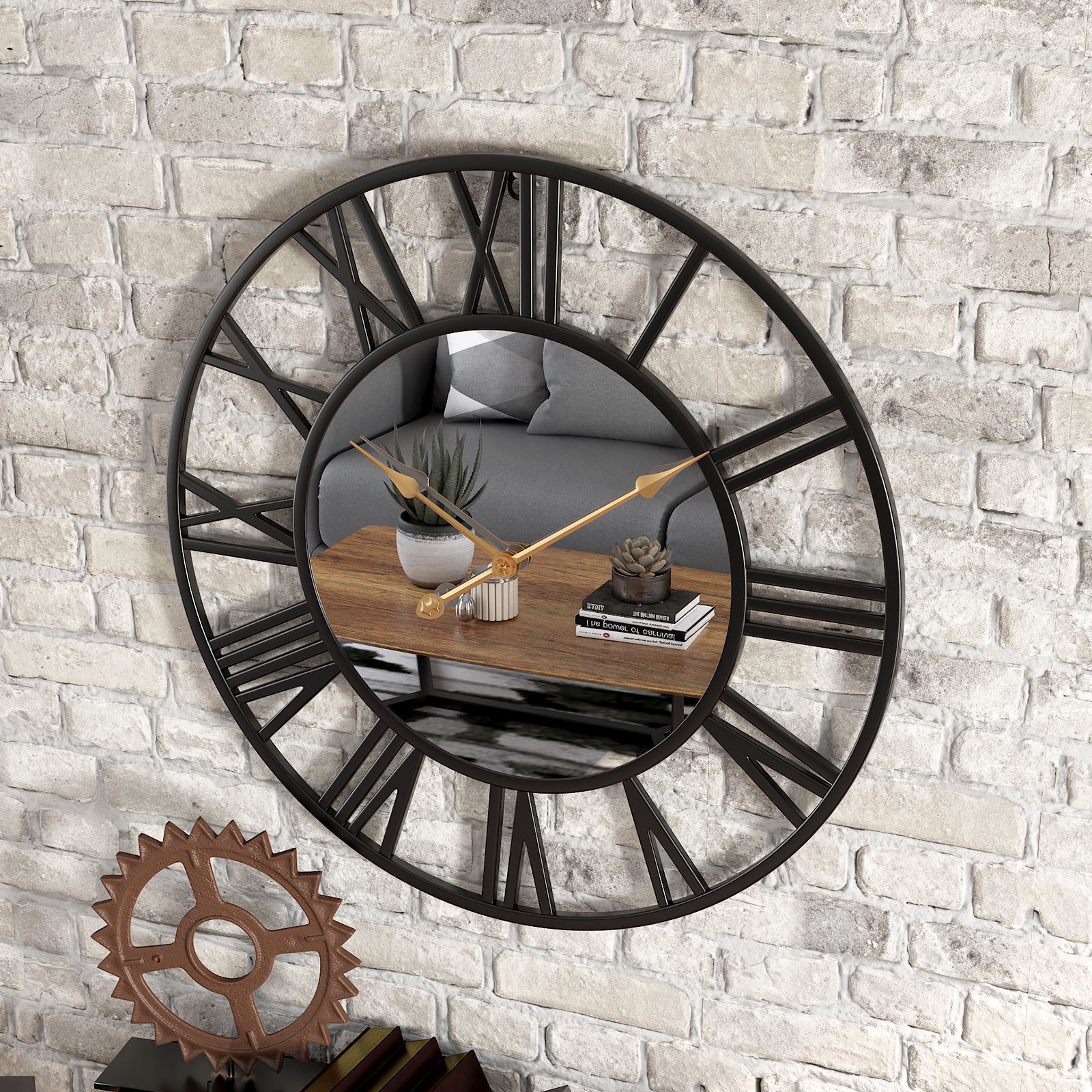 Round Wrought Iron Wall Clock - Image 4