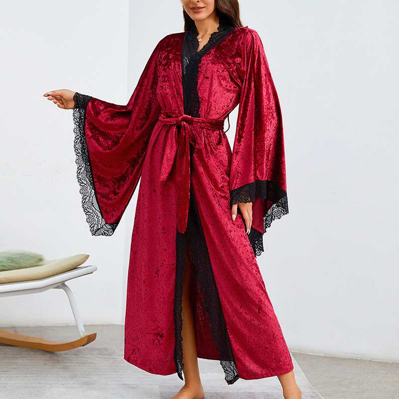 Flare Sleeve Tie-neck Plus Size