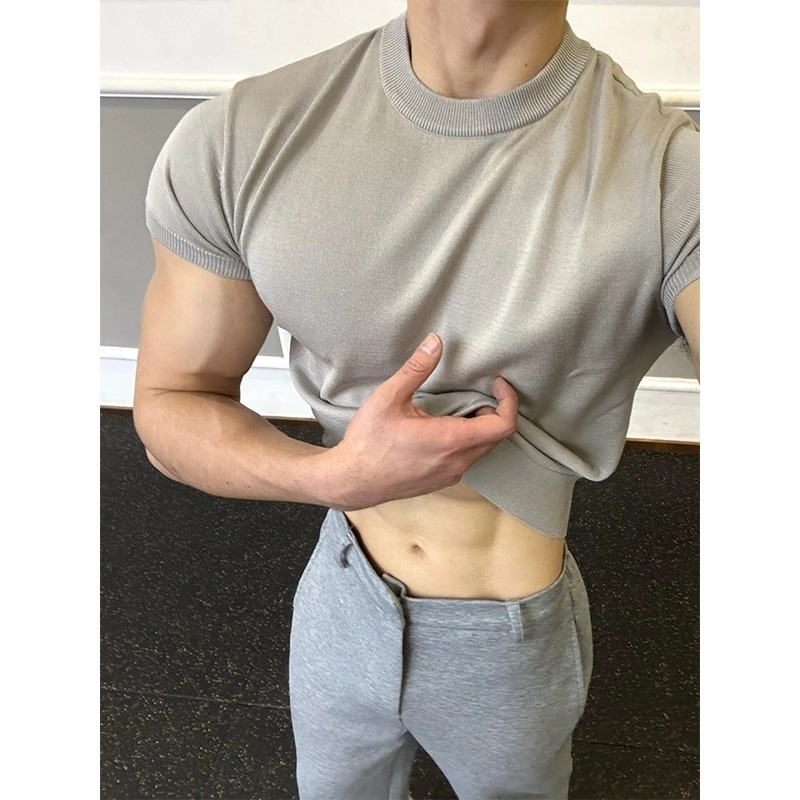 Knitted Slim Fit Cuff-Closing T-Shirt - Image 5