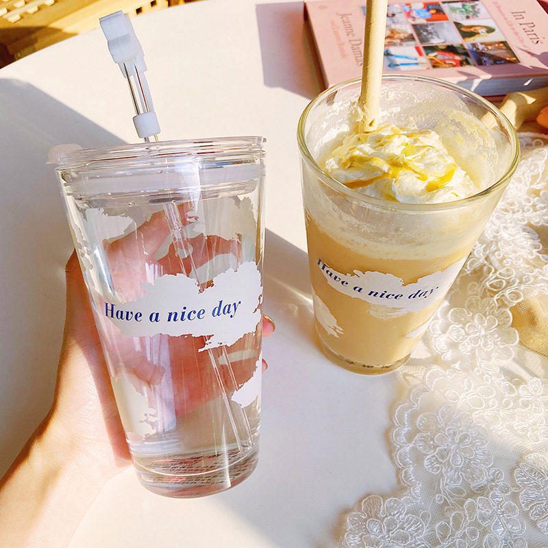 Cute Little Smoothie Drink Cup with Straw