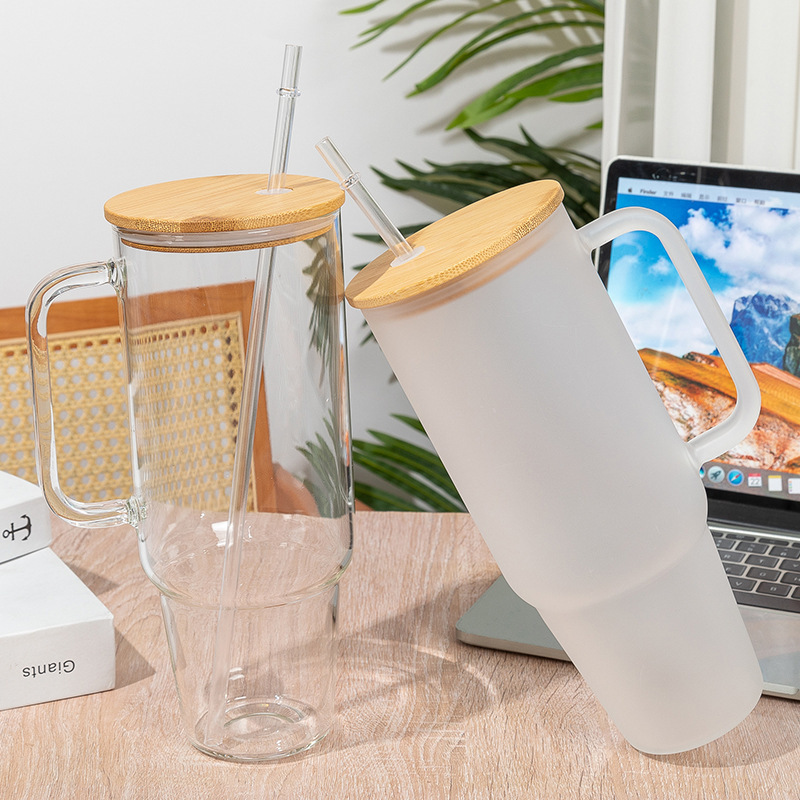 Bamboo Wood Cover Glass Cup Sublimation Straw - Image 8