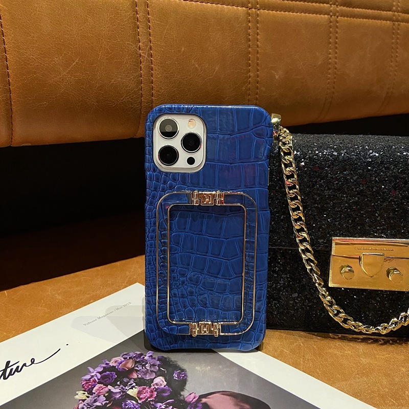 Leather Metal Square Buckle Bracket Phone Case - Image 6