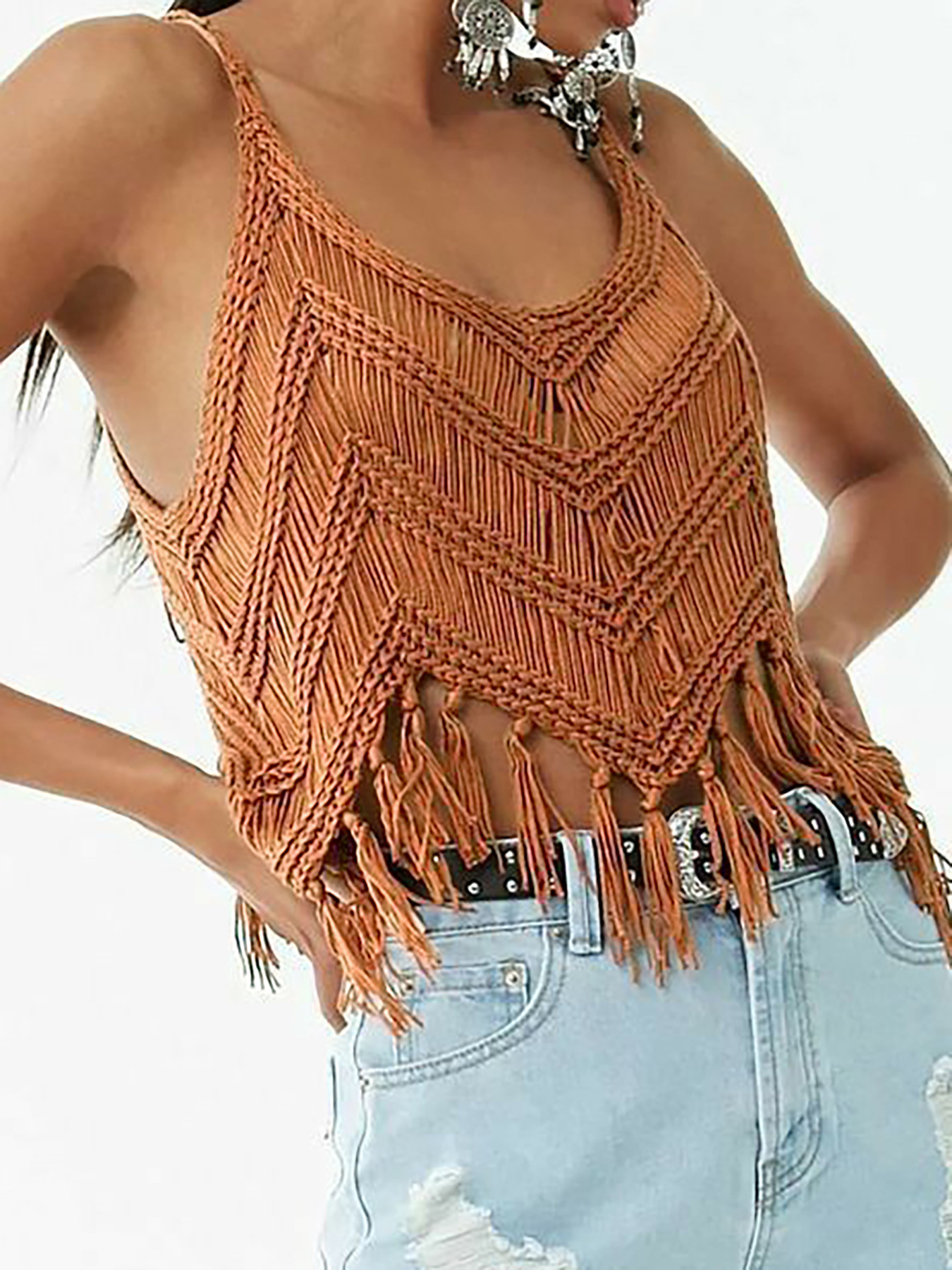Knitwear Tassel Pullover Hollow Out - Image 8