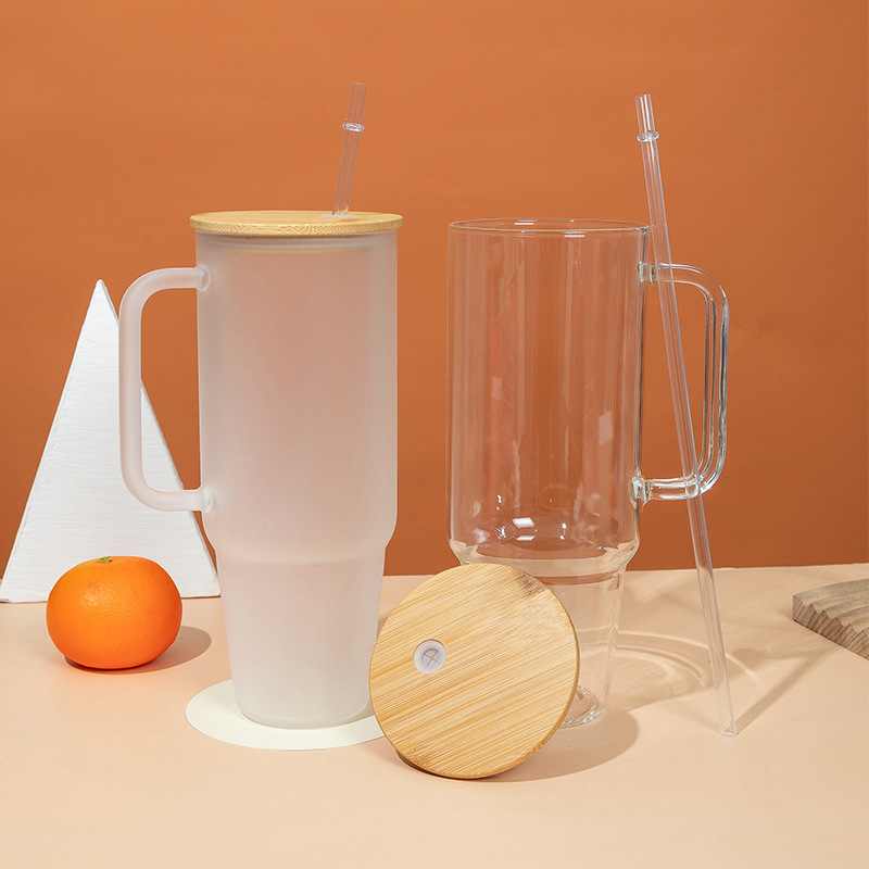 Bamboo Wood Cover Glass Cup Sublimation Straw - Image 6