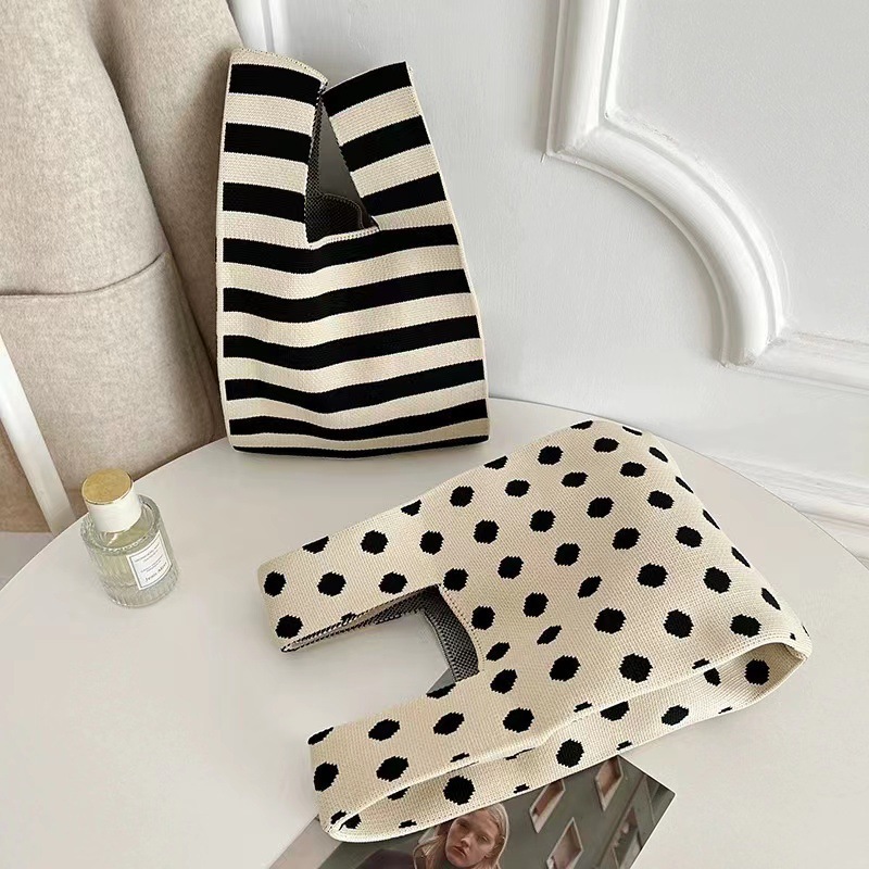 Wool Knitted Bucket Tote Bag - Image 4