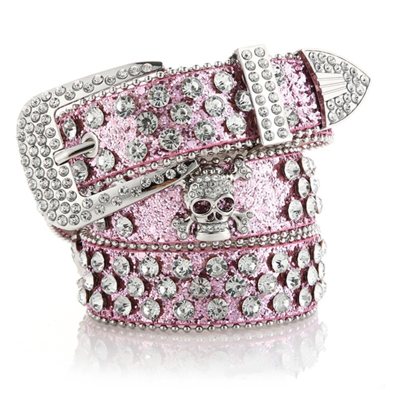 Women's Cowboy Style Skull Rhinestone Belt - Image 3